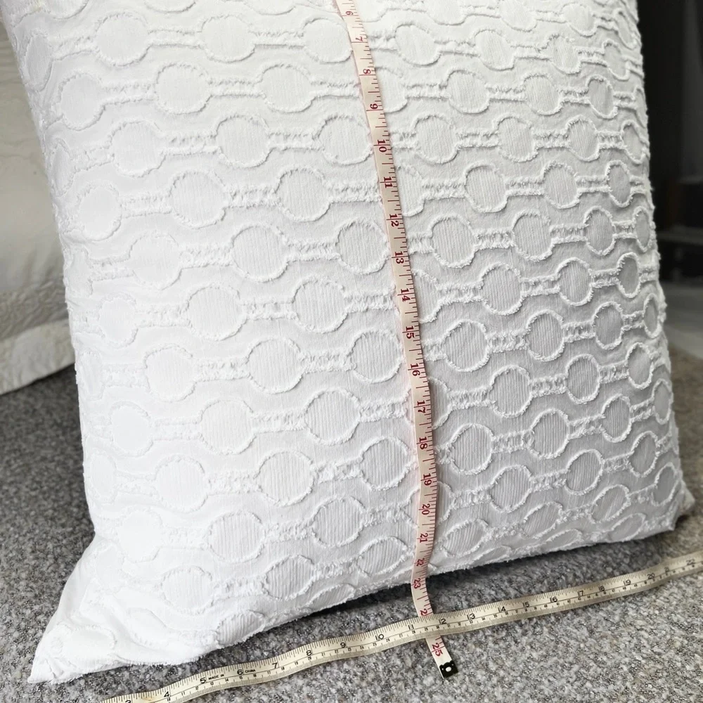 West Elm White Circle Pattern Pillow Cover